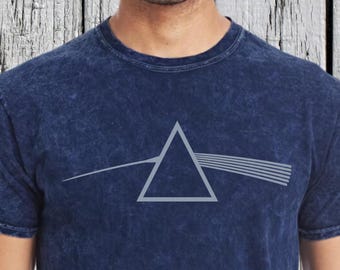 Geometric Triangle Graphic Tee, Soft Retro Vintage T-Shirt, Bold Minimalist Art Design Festive Wear, Band-Inspired Mineral Wash Vintage Tee