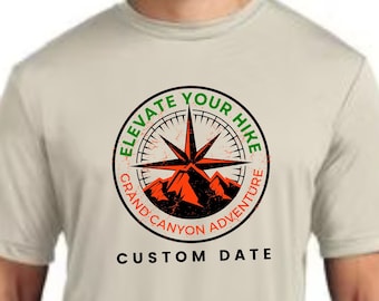 Personalized GRAND CANYON Dri-Fit T-Shirt, GC Moisture Wicking T-Shirt, Custom Hiking Quick Dry Shirt, Butter-Soft Athletic Jersey ST350