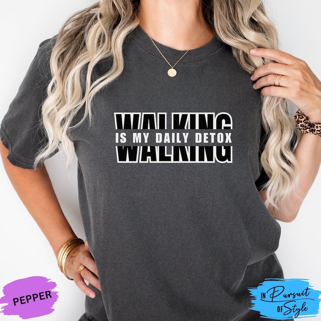 Walking Comfort Colors T-shirt, Workout Vintage Crew T Shirt, Hiking ...