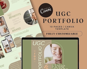 UGC Portfolio, UGC Creator, UGC Canva Website, Ugc Media Kit, Ugc Landing Page, Bright Minimalist Portfolio, Influencer Media Kit