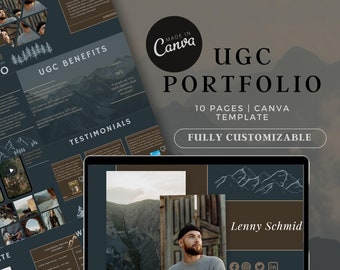UGC Portfolio, Content Creator, Canva Website, Ugc Media Kit, Landing Page, Influencer Media Kit, Media Kit, Mountain, Nature, Blue