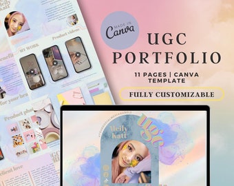 UGC Portfolio, UGC Creator, UGC Canva Website, Ugc Media Kit, Ugc Landing Page, Pastel Portfolio, Influencer Media Kit