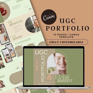 Portafolio UGC, Creador de UGC, Sitio web UGC Canva, Kit de medios Ugc, Página de inicio de Ugc, Portafolio minimalista brillante, Kit de medios de influencers
