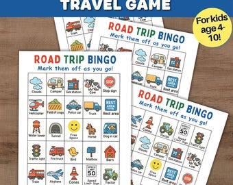 Road Trip Bingo Cards for Kids | Printable Travel Game (Digital Download)
