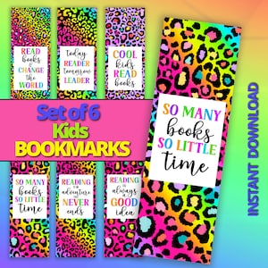 Set mit 6 Lesezeichen für Kinder, Make Reading Fun Kinder Lesezeichen, digitale Lesezeichen zum Download