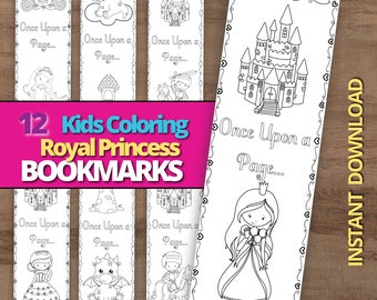 Princess Coloring Bookmarks – Royal Kids Activity (Digital Download)