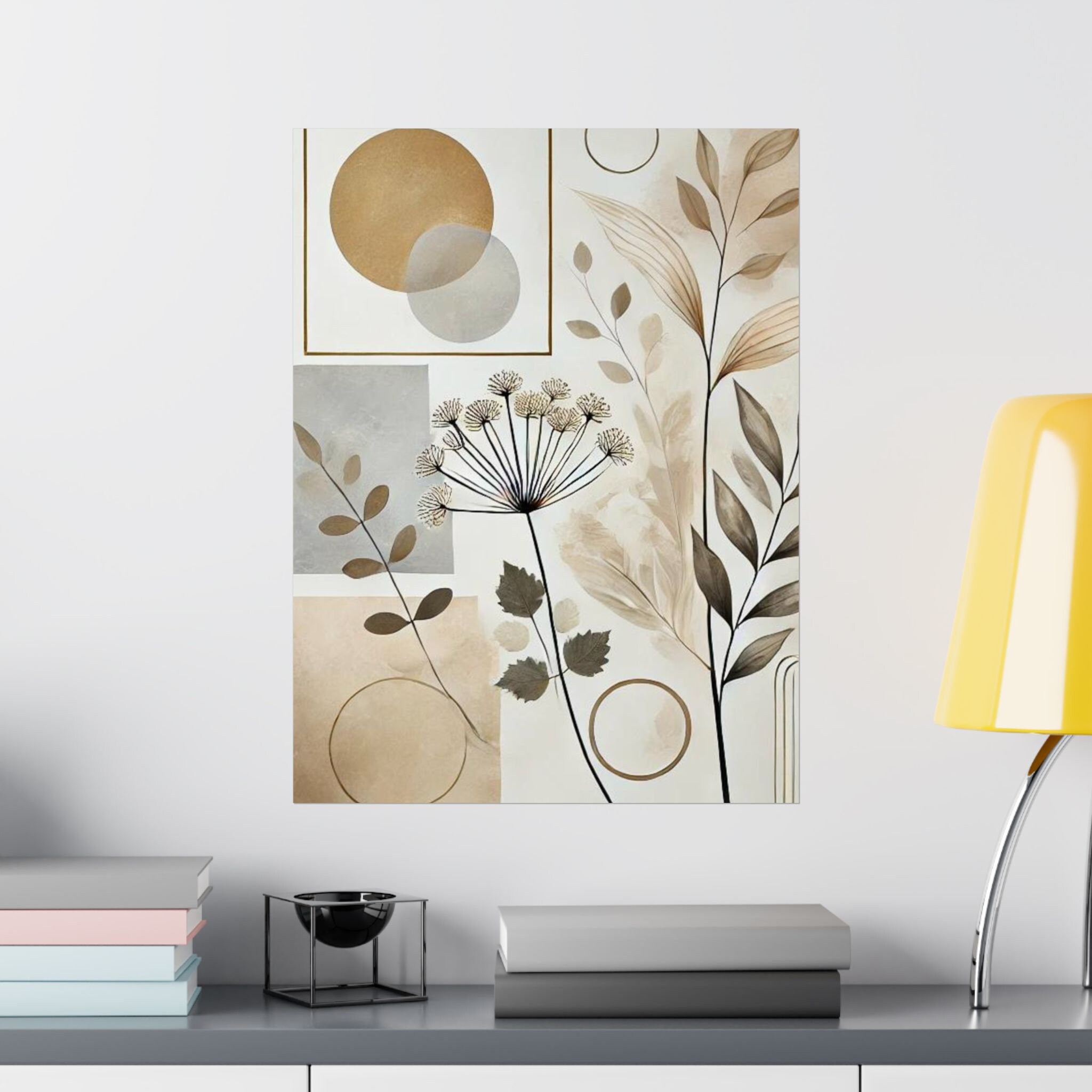 Minimalist Floral Wall Art, Modern Botanical Design for Home Decor ...