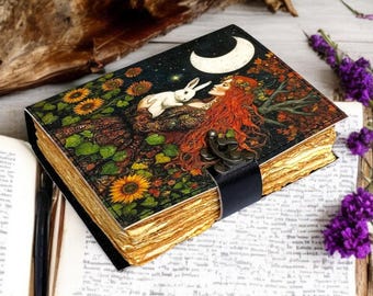 Handmade Fairy Leather Grimoire: Christmas Gift Book of Shadows - 400 Pages