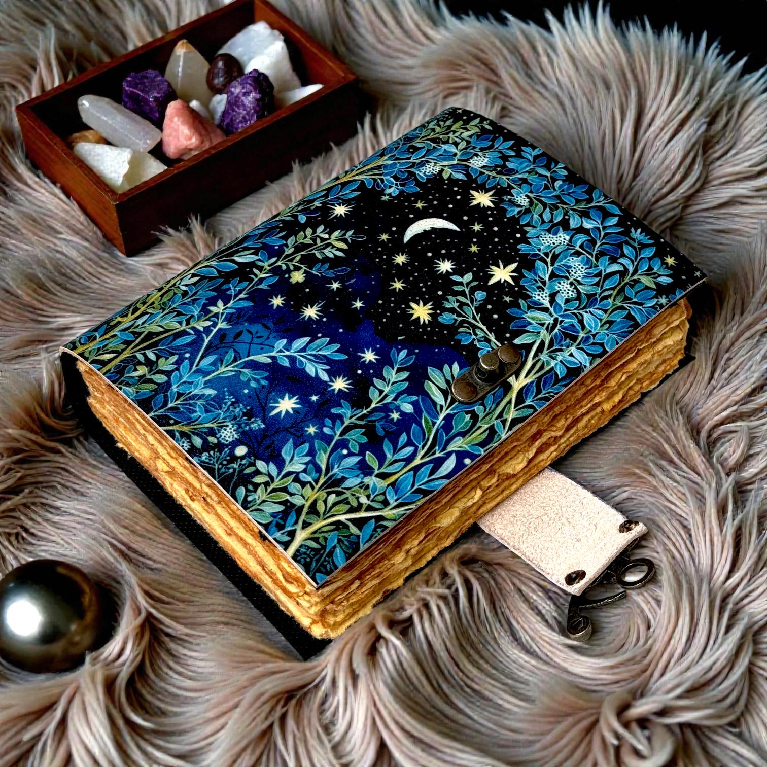 400 Page Celestial Tree of Life Leather Journal | Handmade Grimoire ...