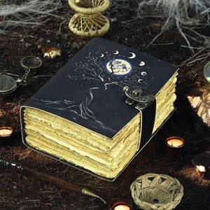 Leather Journal Book of Shadows Vintage Journal Wiccan Spell Book Grimoire Handmade Paper Best Gift For Men And Women