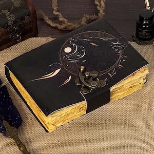 Leather Journal Book Shadow Vintage Journal Spell Book Grimoire Handmade Paper Best Gift For Man And Women