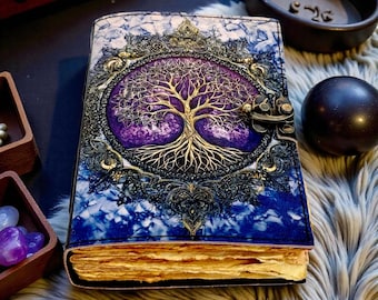 Tree of Life Leather Journal: 400-Page Grimoire, Book of Shadows, Witchcraft Diary
