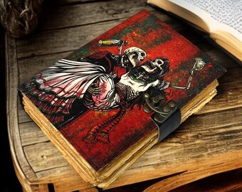 Overthinker Leather Journal: Gothic Tarot Grimoire, Lock Closure, Handmade Paper (400 Pages)