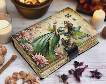 Fairy Handmade Leather Journal Vintage Diary Rustic Grimoire: Vintage Spell Book of Shadows Vintage Classic Antique Writing Notebook