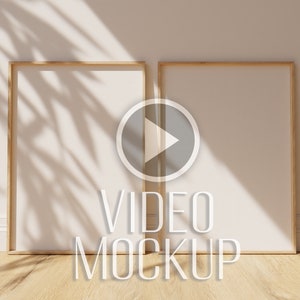 Set of 2 Vertical Video Frame Mockup with Customizable Wall Option | DIN A Ratio