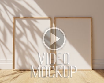 Set of 2 Vertical Video Frame Mockup with Customizable Wall Option | DIN A Ratio