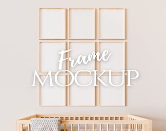 Nursery Frame Mockup | Set of 9, DIN A Ratio (PSD Digital Download)