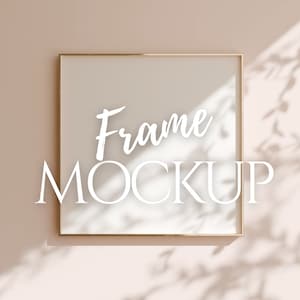 Video Frame Mockup with Customizable Wall and Frame Option | Square Frame Mockup | 1:1 Ratio