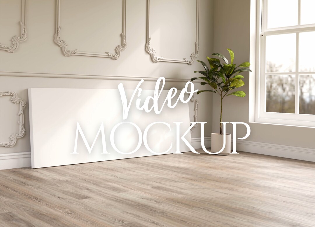 3:1 Ratio Video Frame Mockup | Canvas Mockup PSD | Loop Mockup Animated ...