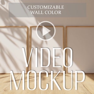 3er-Set Vertikaler Videorahmen Mockup mit anpassbarer Wandoption | DIN A Ratio | Animiertes Rahmen Mockup