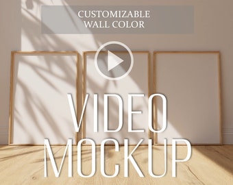 Vertical Frame Video Mockup | Customizable Wall, DIN A Ratio (PSD)