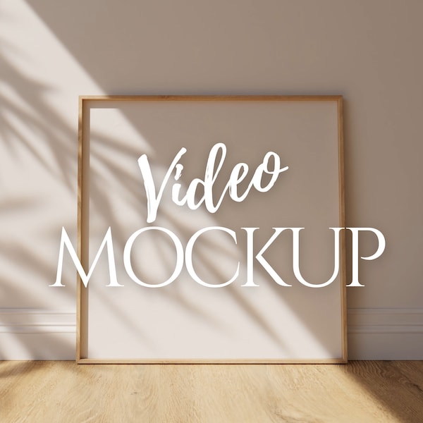 Video Frame Mockup with Customizable Wall Option | Square Frame Mockup | 1:1 Ratio