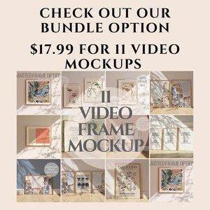 Gold Vertical Frame Video Mockup | Customizable Wall Color image 8