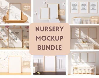 Nursery Frame Mockup Bundle | Colorable Wall & Frame