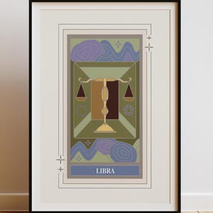Libra Wall Art Zodiac Poster | Libra Art  | Libra Gift | Libra Wall Art | Libra Gifts | Astrology Art | Libra Goddess Cosmic Art Print