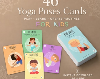 Kids Yoga Flashcards: Montessori Printable Cards (Instant Download)