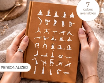 Yoga Notebook Gift | Personalized Yoga Poses Hardcover Journal