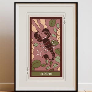 Scorpio Wall Art Zodiac Poster | Scorpio Art  | Scorpio Gift |Scorpio Wall Art|Scorpio Gifts |Astrology Art|Scorpio Goddess Cosmic Art Print