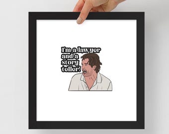 Bravo muurkunst Craig Conover Lawyer Storyteller 10 x 10 inch ingelijste print | Bravo-muurkunst, Bravo-cadeau, Bravo-tv-cadeau, zuidelijk charmecadeau