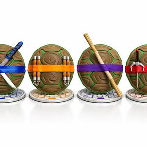 Objeto de colección de caparazón de tortuga impreso en 3D: un elemento decorativo de escritorio inspirado en el arte de los fans.