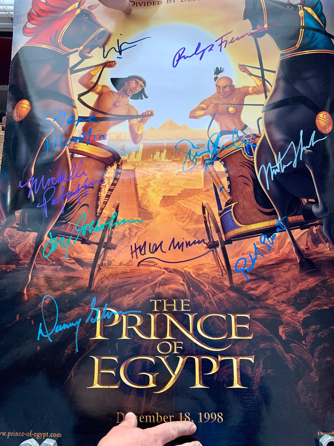 CAST AUTOGRAPH the Prince of Egypt Movie Poster Signed by 10 Including