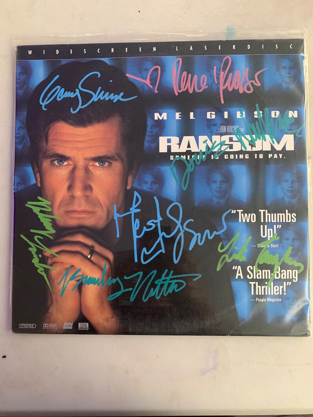 CAST AUTOGRAPH Ransom Laserdisc - Mel Gibson, Gary Sinise, Donnie ...