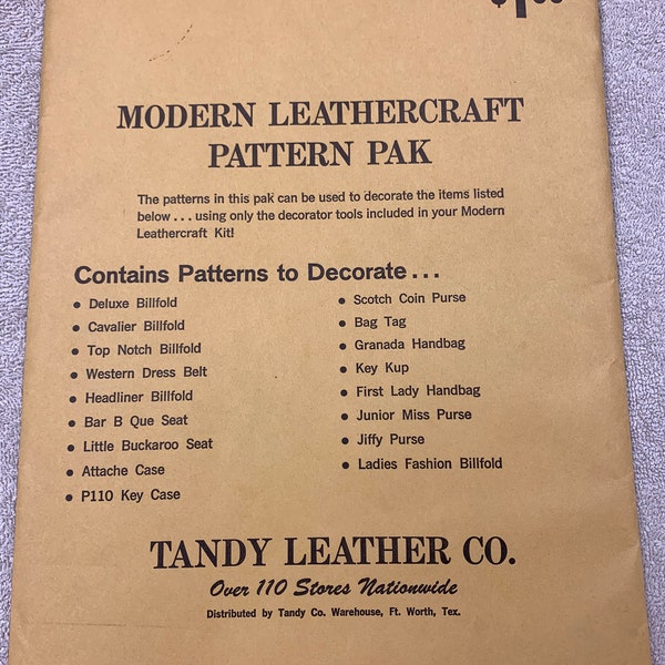 LEATHERCRAFT - Modern Leathercraft Pattern Pak by Tandy Leather Co.