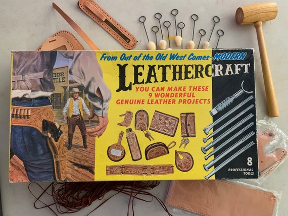INCOMPLETE SET Vintage Tandy Leathercraft Beginners Series B Kit 1968 Old  West 