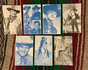 EXHIBIT ARCADE CARDS Westerns 1940s-1960s Lot of 7