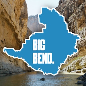 Big Bend National Park, Texas - National Park Map Car Sticker
