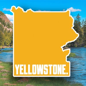 Yellowstone National Park, Idaho, Montana, Wyoming - National Park Map Car Sticker