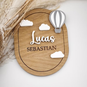 Personalized Hot Air Balloon Wooden Name Plaque: Nursery Decor