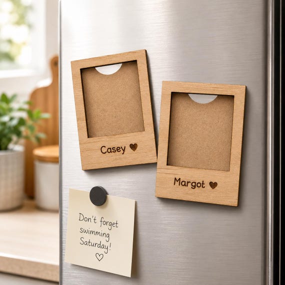 Personalised Wooden Polaroid Style Magnetic Personalised Photo