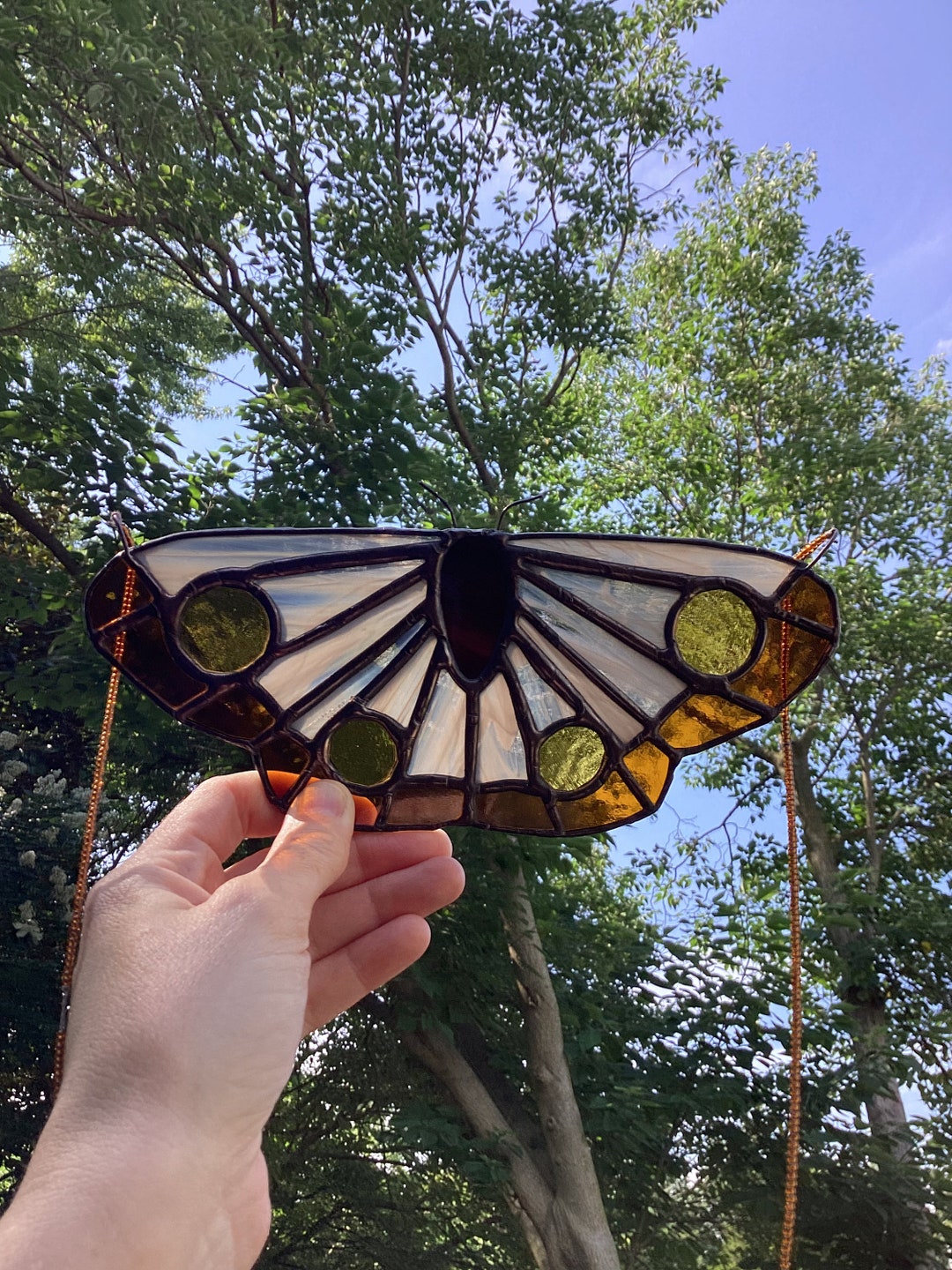 Moth Stained Glass Suncatcher - Etsy