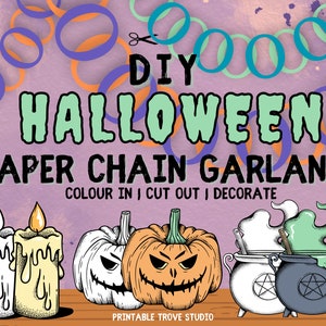 Printable HALLOWEEN Paper Chain GARLANDS | SPOOKY Party Decorations to  Colour and Fold