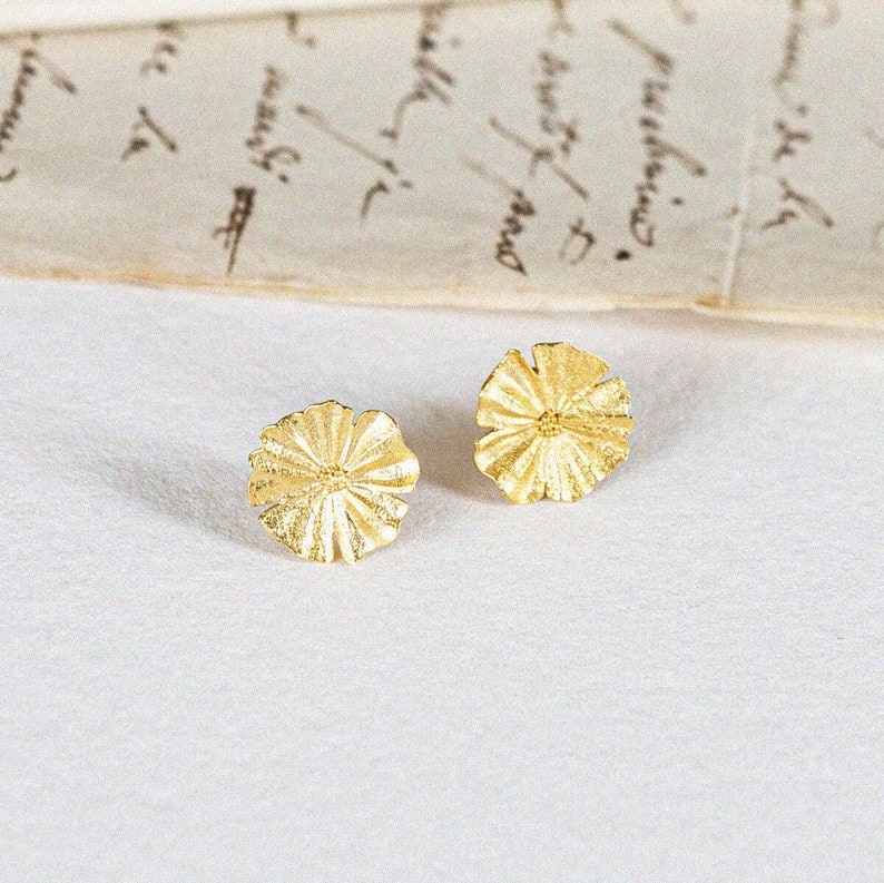 Earrings Puces d'oreille Giulia Gold Handmade Jewelry Gift Made In France Gift Idea Birthday Gift image 1
