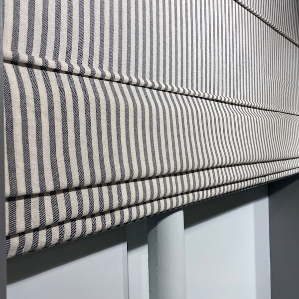 100% Natural Striped Roman Pleated Shades