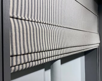 100% Natural Striped Roman Pleated Shades