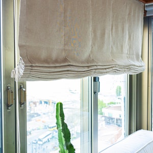 Blackout Lined Transparent Tule Relaxed Roman Shades / Blackout Lined Relaxed Roman Blinds