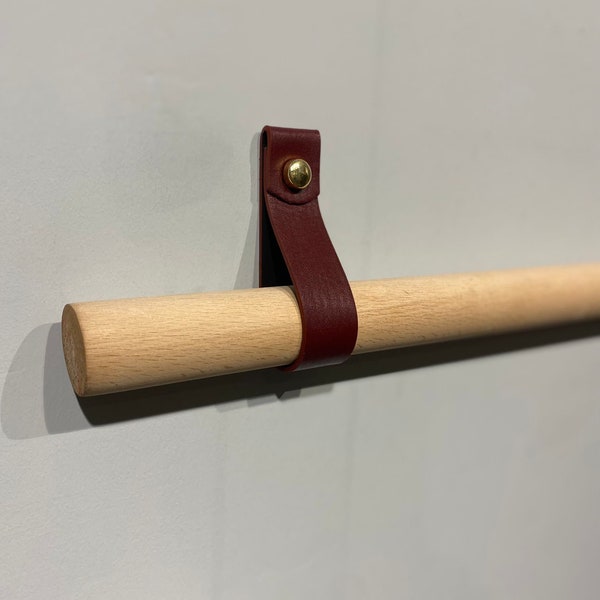 Leather Curtain Rod Holder Etsy